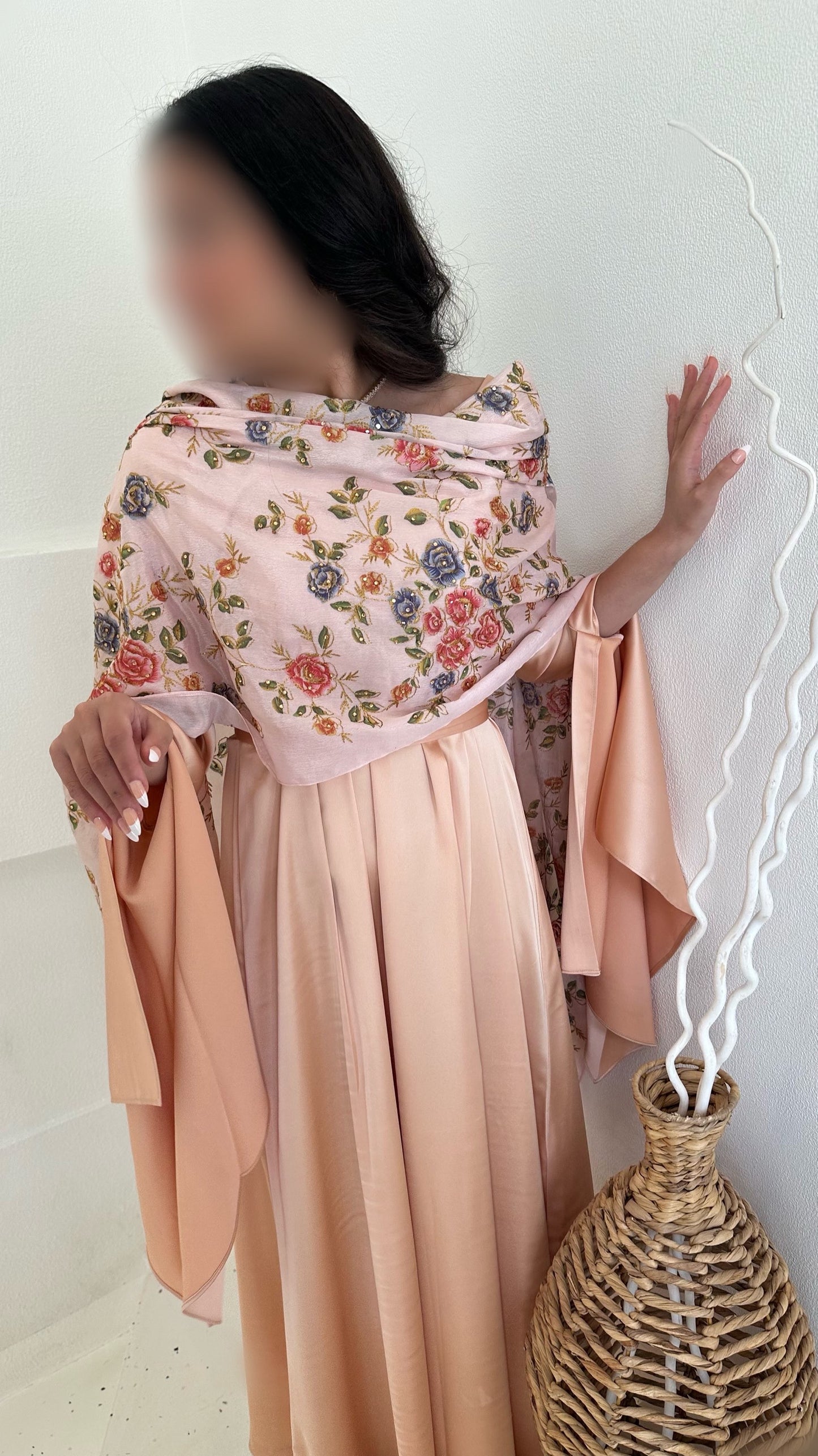 Scarf dress peach